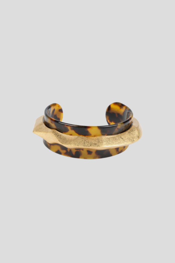 Tortoiseshell bracelet with metal piece
