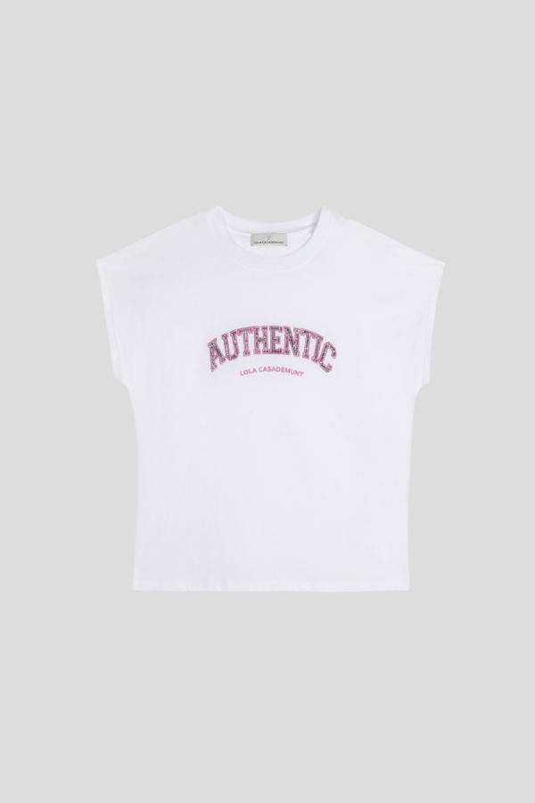 Sleeveless T-shirt with placement print