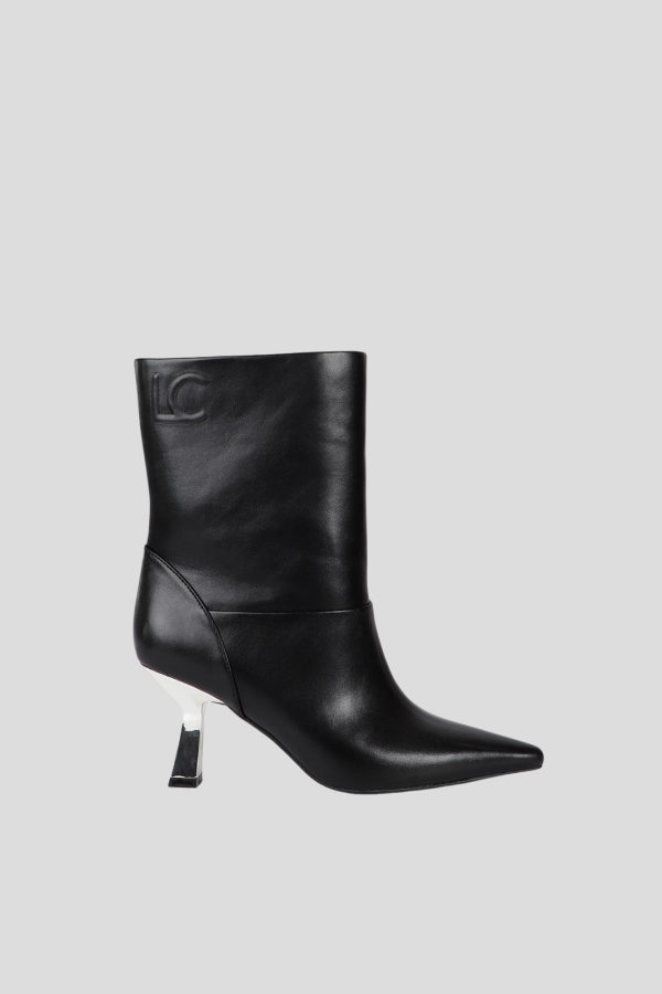 Ankle boots with pointed toe and metallic effect h