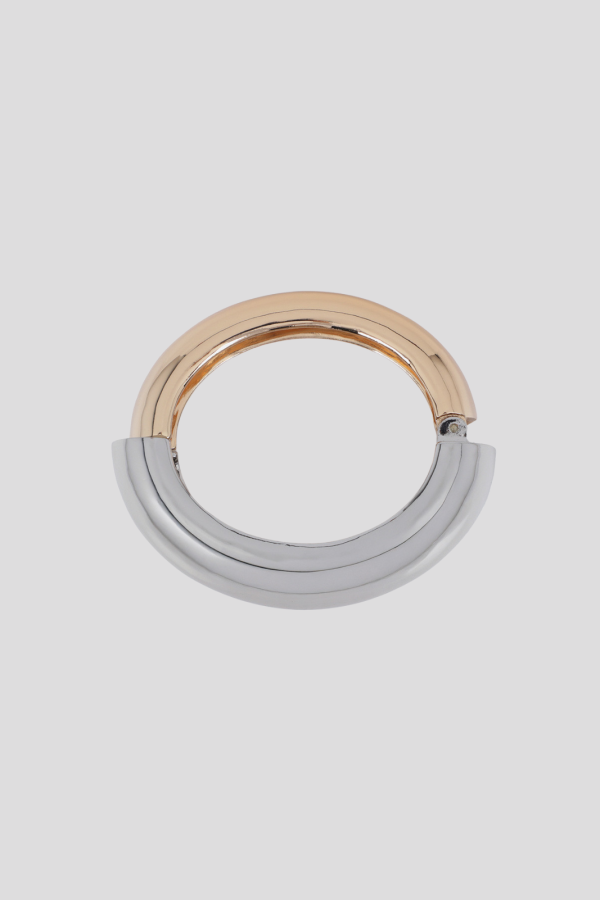 Rigid two-tone metal bangle