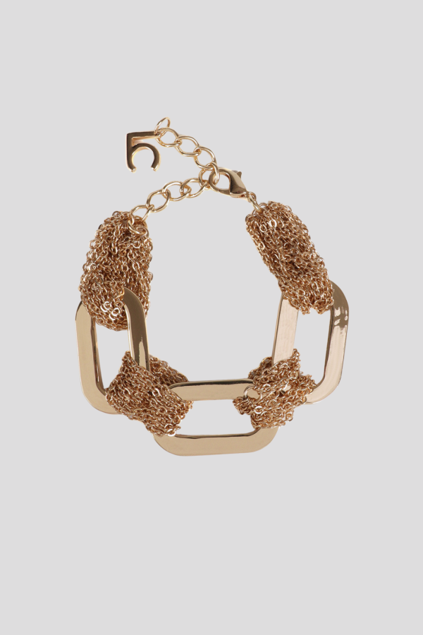 Linked multi-strand bracelet