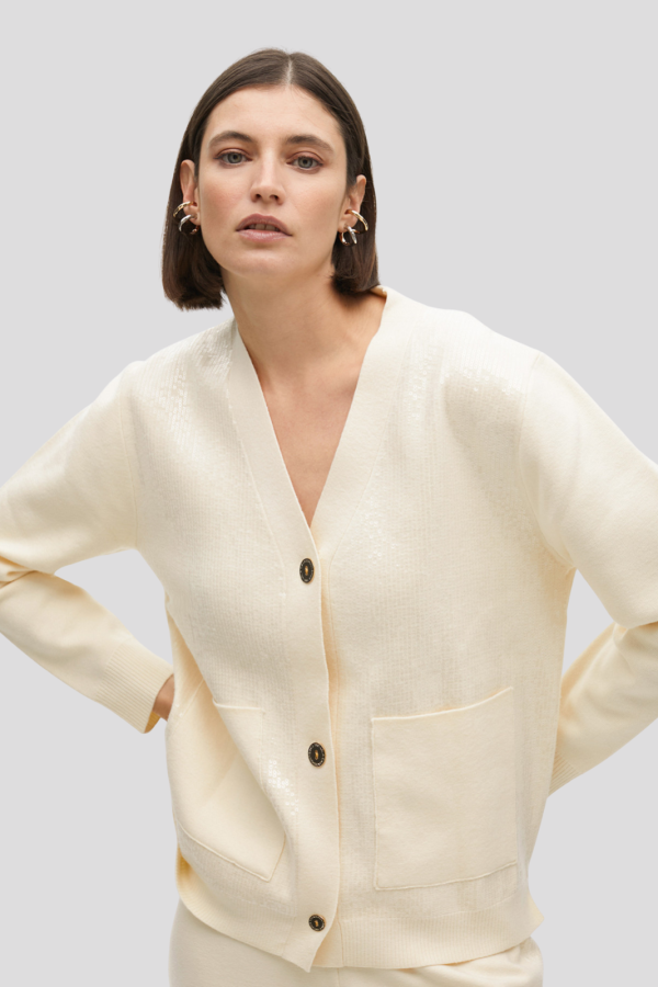 Knit cardigan with sequin details