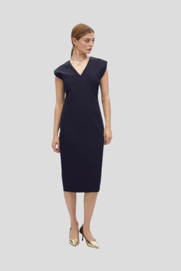 Fitted Technical Fabric Midi Dress