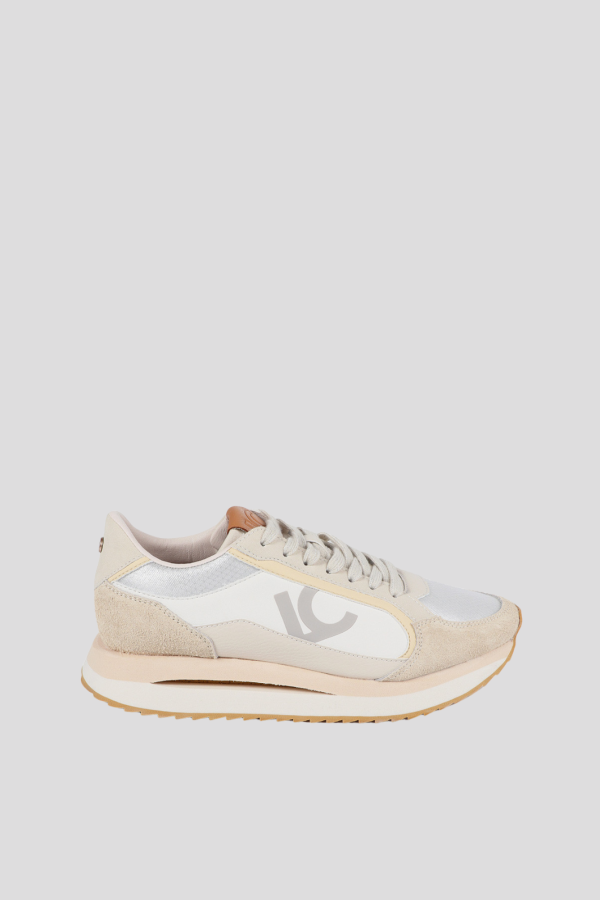 Sneakers with Multi-Texture Sole and Leather Detai