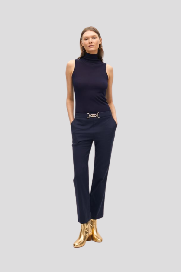 Cropped Flared Pants with Jewel Detail