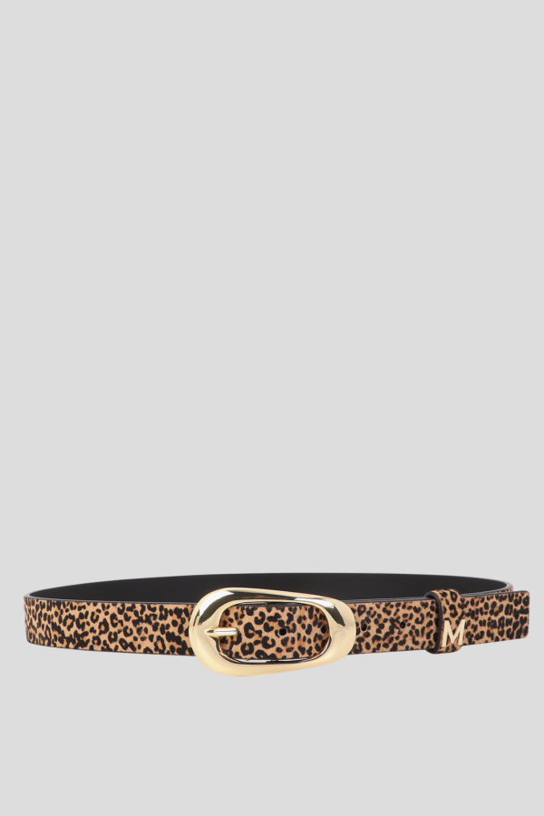 Cinturon fino estampado animal en piel