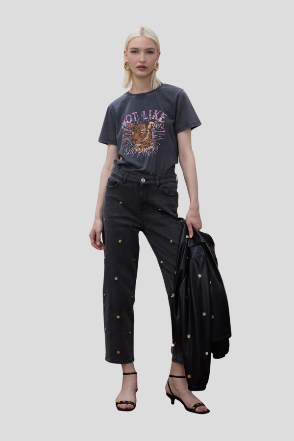 Straight Jean with Stud Detail