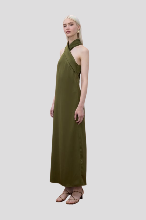 Satin Halter Neck Dress