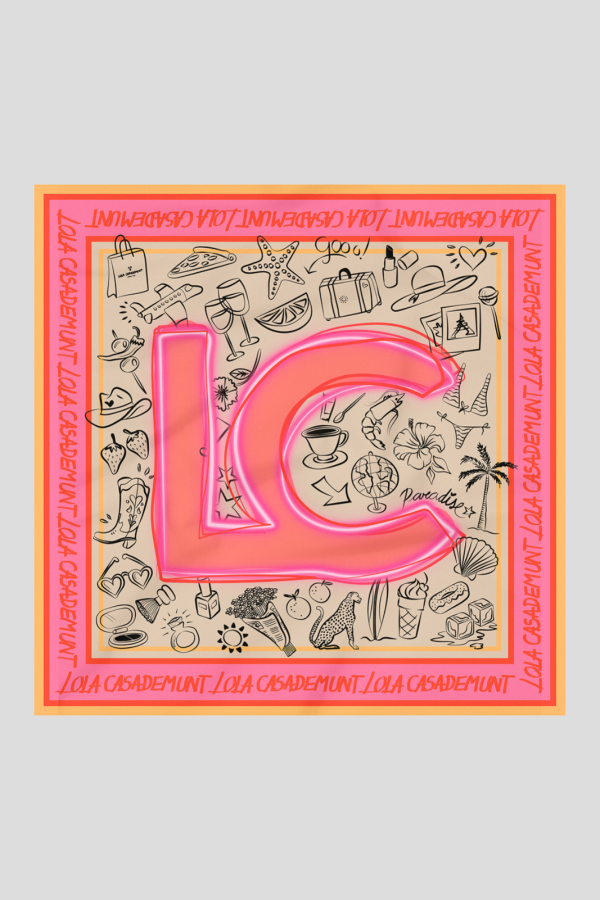 Satin Scarf with Various Designs and LC Logo