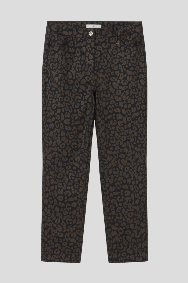 Leopard print stretch pants
