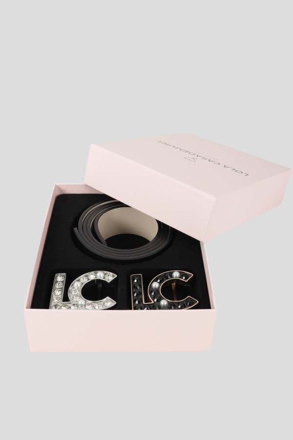 Reversible belt gift set with LC buckle beads and