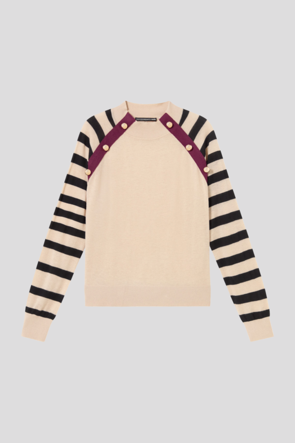 Striped and contrasting sweater