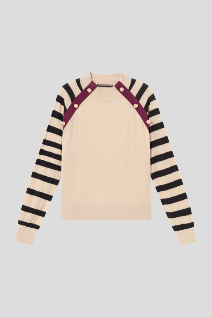 Striped and contrasting sweater