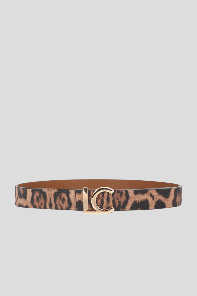 Reversible animal print belt and LC buckle