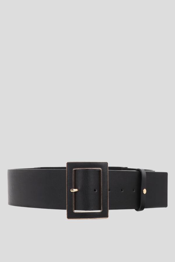 Elastic cummerbund belt with lined buckle