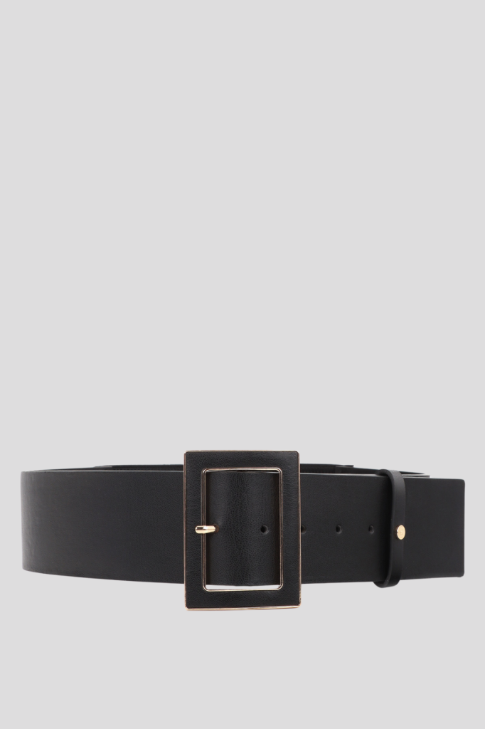 Elastic cummerbund belt with lined buckle