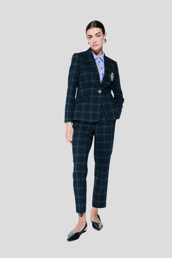 Barcelona plaid silhouette trousers