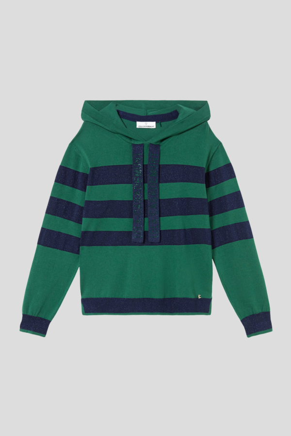 Striped hoodie sweater