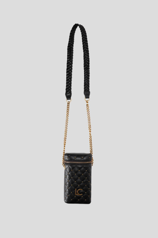 Padded leather-effect mobile phone case with mini