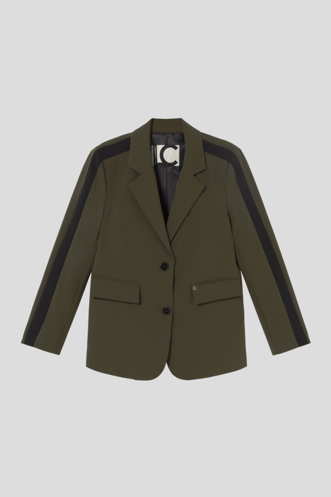 Straight Grosgrain Blazer with Animal Back
