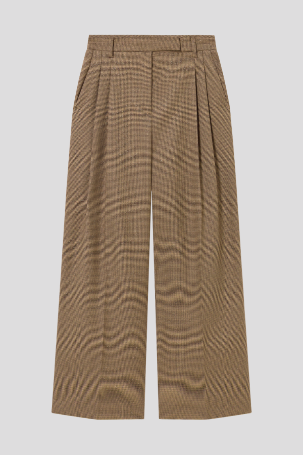 Double Pleat Houndstooth Pants