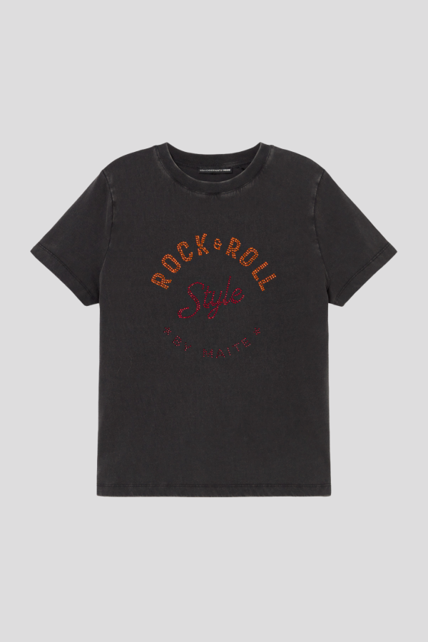 Basic Fit T-Shirt Crew Neck "Rock and Roll in Rhin