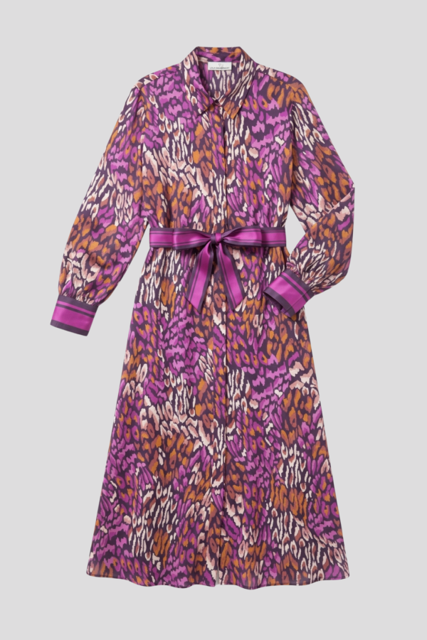 Animal Print Purple Dress
